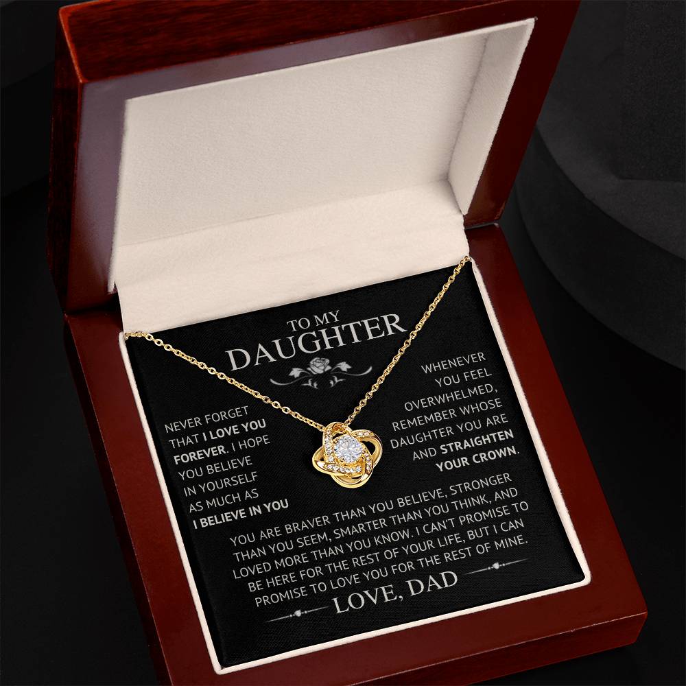 To My Daughter - Love Dad I Love Knot Necklace