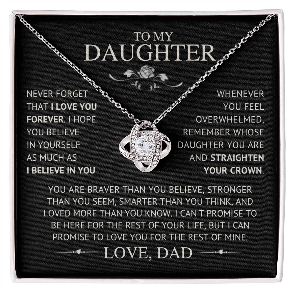 To My Daughter - Love Dad I Love Knot Necklace