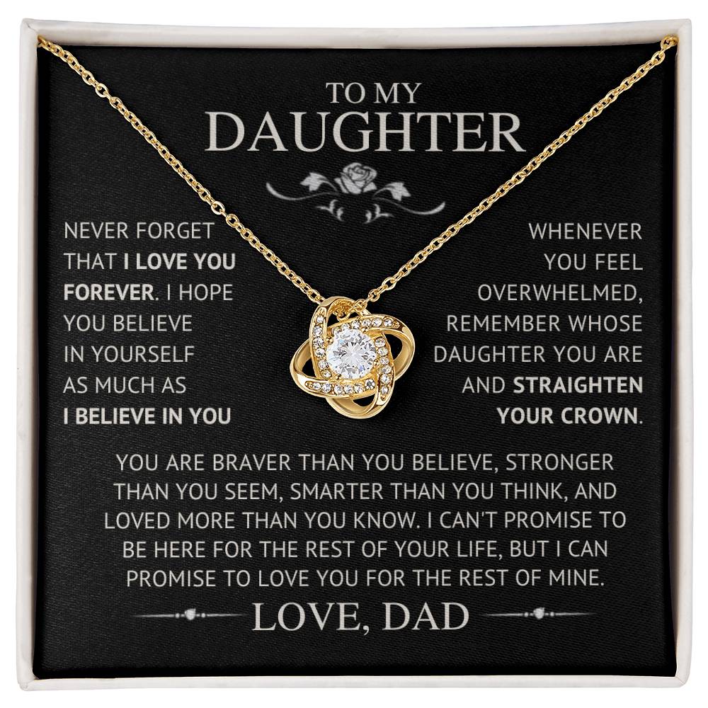 To My Daughter - Love Dad I Love Knot Necklace