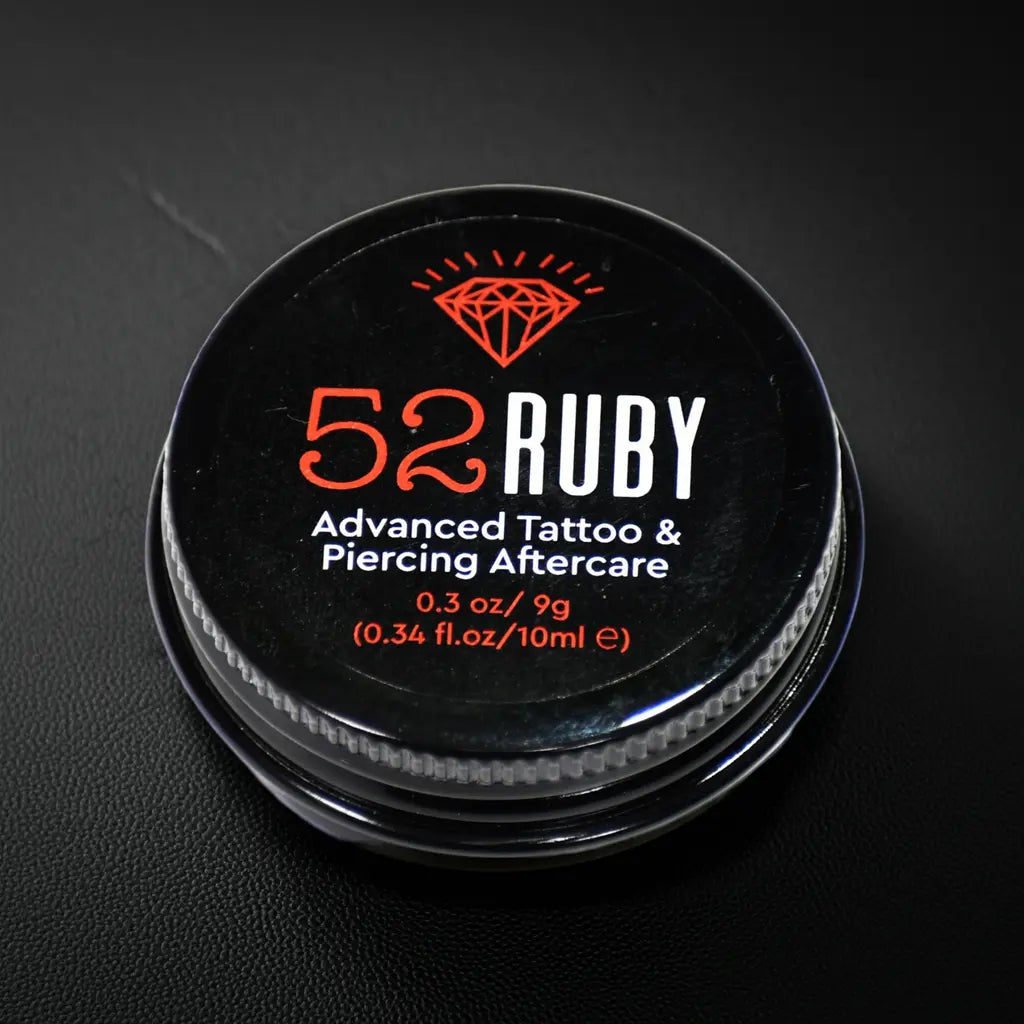 Protect your tattoo, protect your story. Natural aftercare for lasting art and memories. 52 Ruby